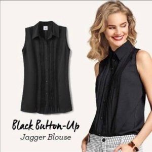 CAbi Black Button-Up Jagger Blouse